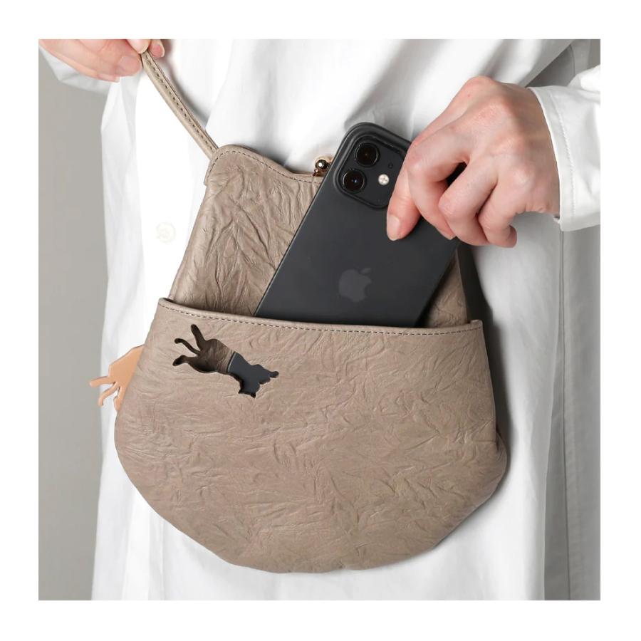 アオネコ スマホショルダー スマホポシェット ショルダーバッグ がま口  