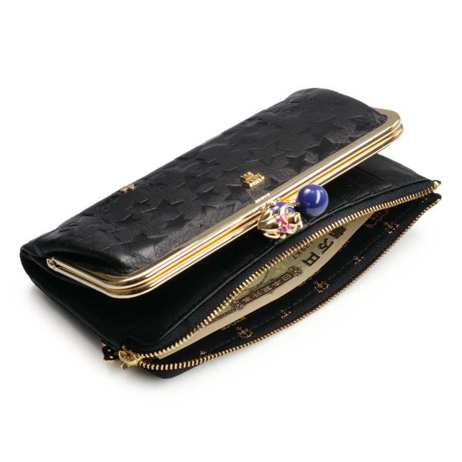 ANNA SUI プレイングキャット　がま口　財布 ANNA SUI アナスイ 長財布 二つ折り 本革 猫 がま口 プレイング