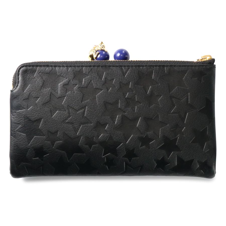 ANNA SUI（アナスイ） 長財布 二つ折り 本革 猫 がま口 プレイング