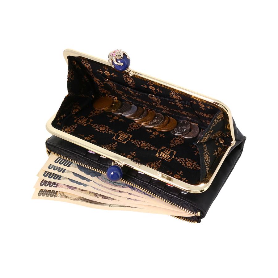 ANNA SUI アナスイ 長財布 二つ折り 本革 猫 がま口 プレイング ANNA SUI アナスイ 長財布 二つ折り 本革 猫 がま口 プレイング