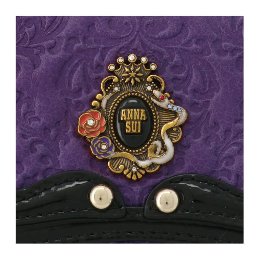 ANNA SUI アナスイ 二つ折り財布 がま口 本革 レディース ANNA SUI アナスイ 二つ折り財布 がま口 本革 レディース