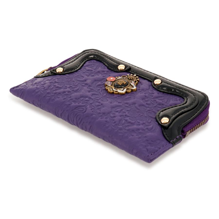 ☆じよん☆アナスイ ディア マルチケース ミニウォレット パープル ANNA SUI（アナスイ） ミニ財布 本革 マルチケース レディース 317402