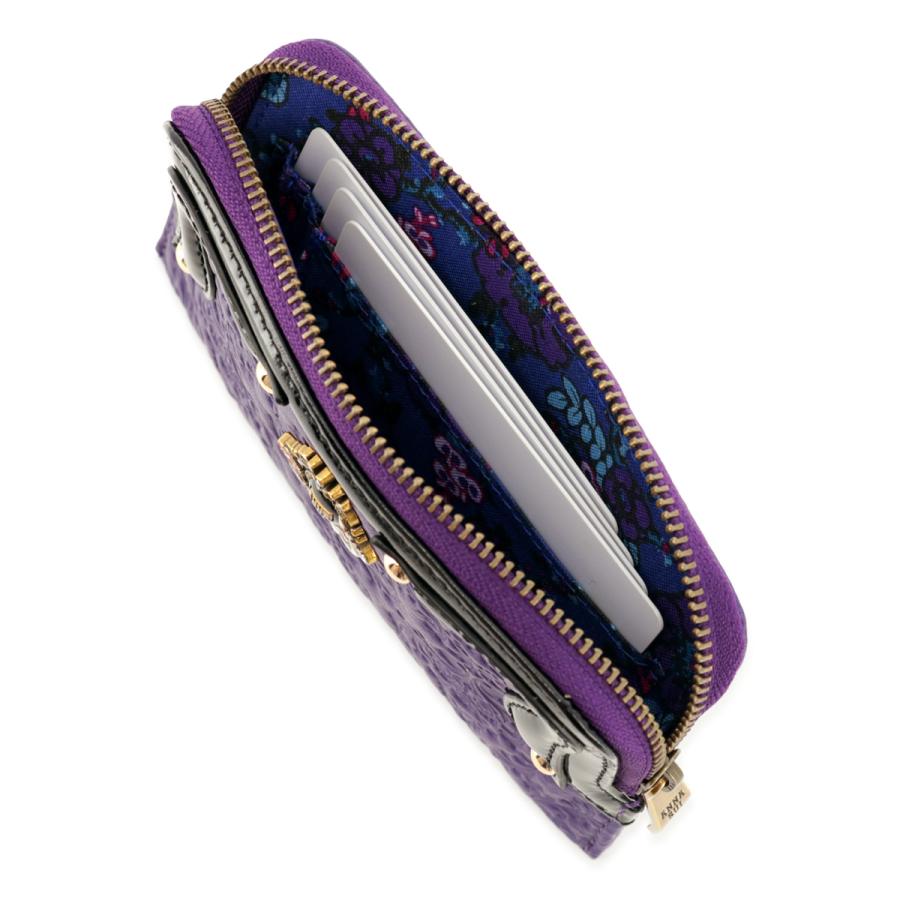 ☆じよん☆アナスイ ディア マルチケース ミニウォレット パープル ANNA SUI アナスイ ミニ財布 マルチケース パスケース 定期 カード収納