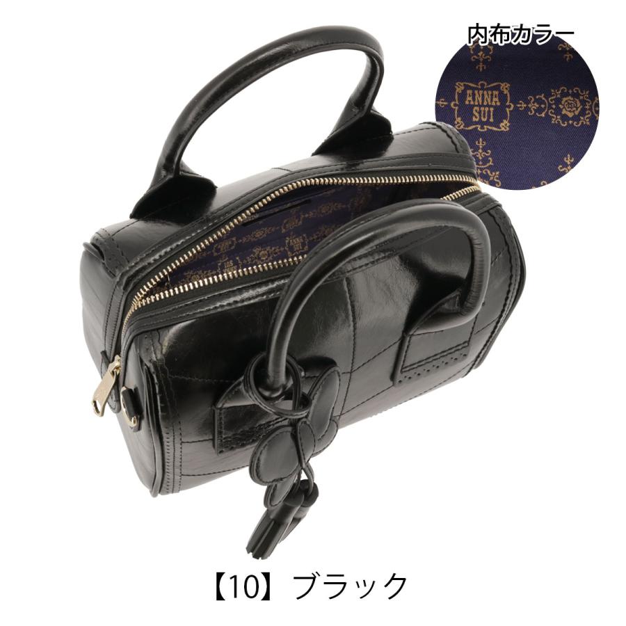 ANNA SUI アナスイ ミニボストン ハンドバッグ 2WAY 本革 ANNA SUI アナスイ ミニボストン ハンドバッグ 2WAY 本革