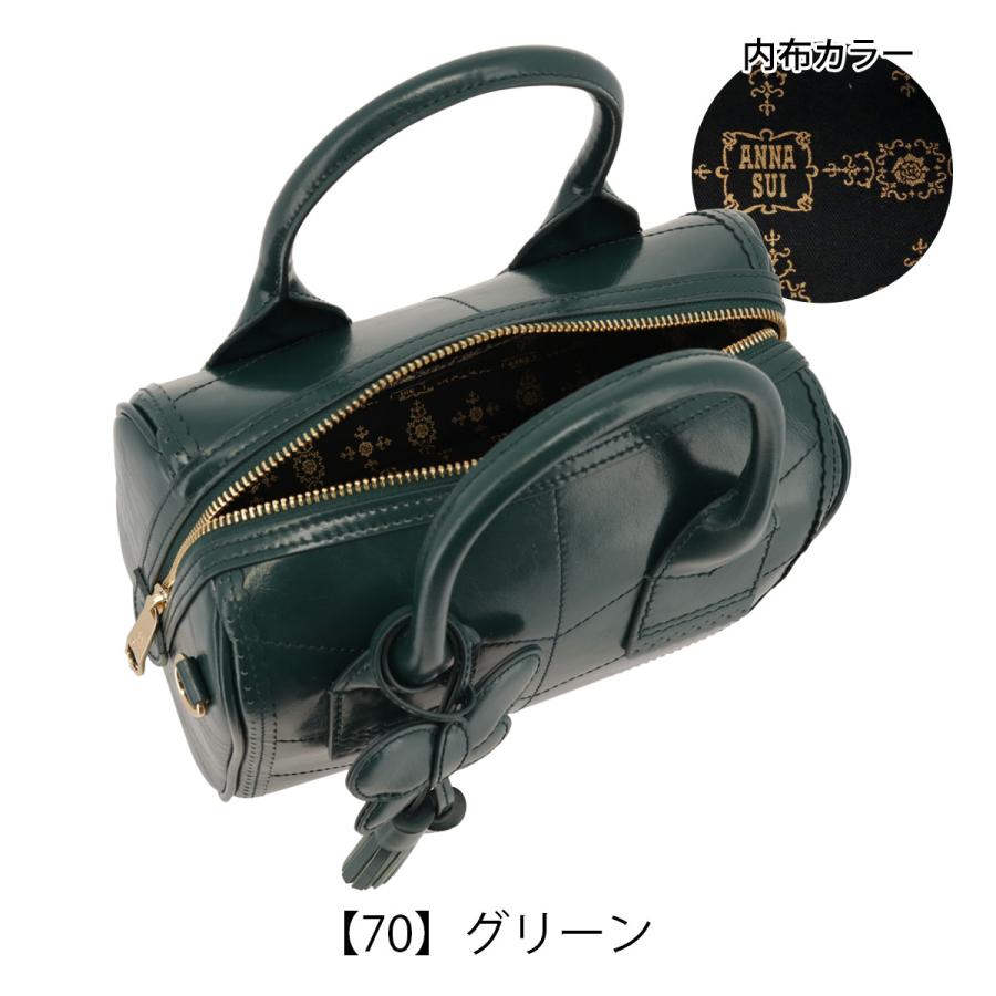 ANNA SUI アナスイ ミニボストン ハンドバッグ 2WAY 本革 ANNA SUI アナスイ ミニボストン ハンドバッグ 2WAY 本革