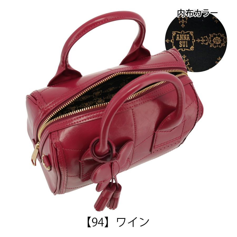 ANNA SUI アナスイ ミニボストン ハンドバッグ 2WAY 本革 ANNA SUI アナスイ ミニボストン ハンドバッグ 2WAY 本革