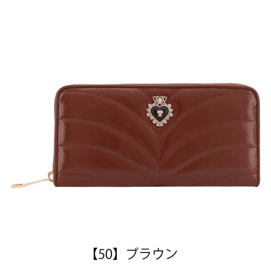 ANNA SUI アナスイ ラウンドファスナー長財布  パンチングレザー    ブラウン レディース / 241007003222 ANNA SUI（アナスイ） 長財布 ラウンドファスナー 本革 レディース