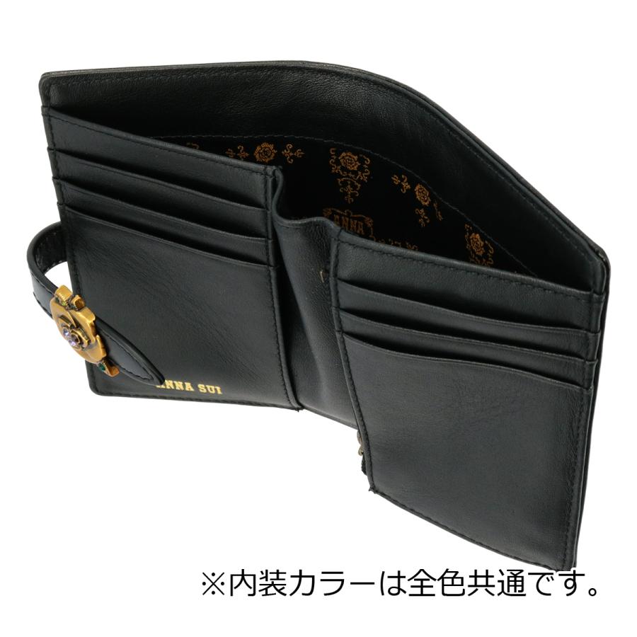 ANNA SUI（アナスイ） 二つ折りミニ財布 がま口 本革 レディース