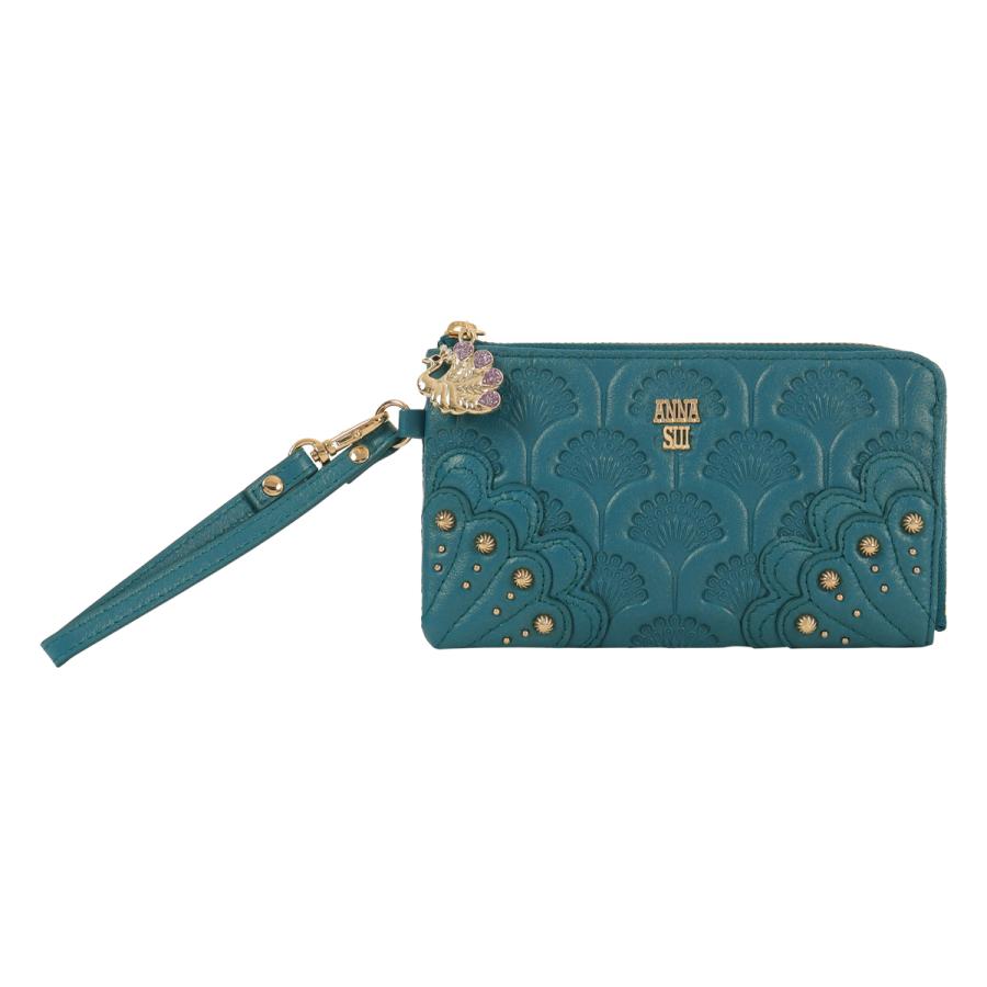 ANNA SUI（アナスイ） フラグメントケース L字ファスナー ピーコック