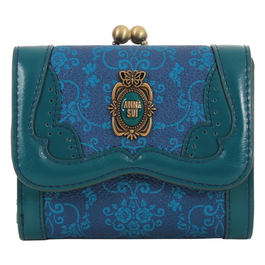 ANNA SUI アナスイ　ソルーナ　二つ折り財布 ANNA SUI セルパン 二つ折り口金財布 ブラック -人気ブランドのバッグ
