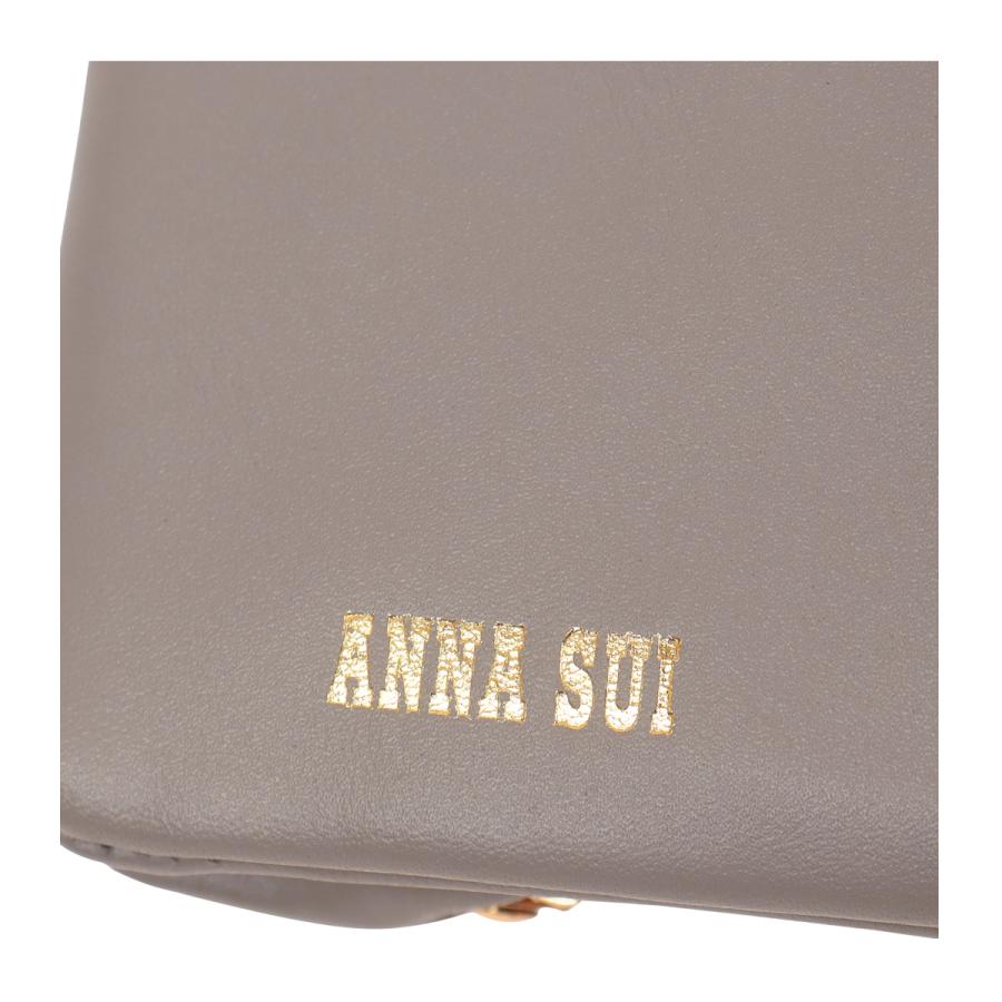 アナスイ 二つ折り財布 がま口 レディース 本革 TITIソフト318081 ANNASUI | ミニ財布 猫 ねこ キャット かわいい 牛革 レザーの画像