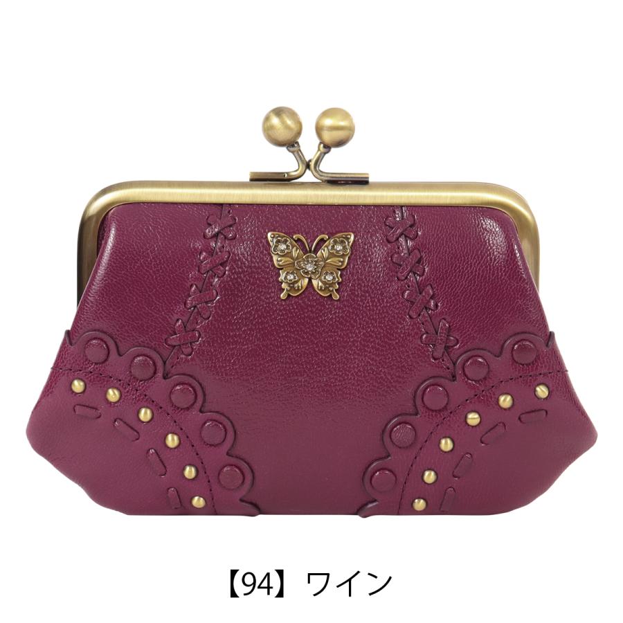 新品 箱付 アナスイ ローズエナメルレザー がま口小銭入れ フラップ長財布 濃緑 ANNA SUI（アナスイ） 小銭入れ コインケース がま口 レディース