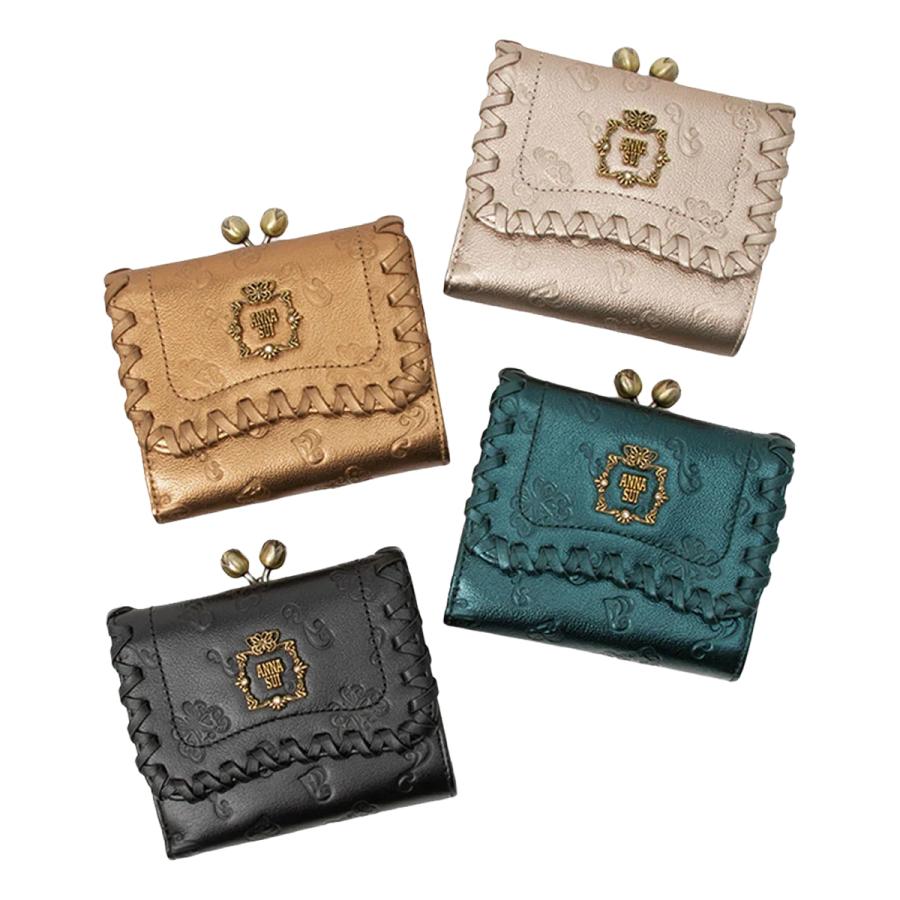 ANNA SUI（アナスイ） 二つ折り財布 がま口 レディース 本革 リンダ