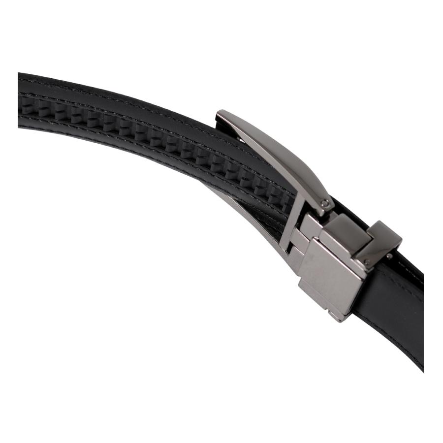アクアスキュータム クロコダイルベルト黒 アクアスキュータム｜穴無しベルト クロニッケルバックル｜クリック