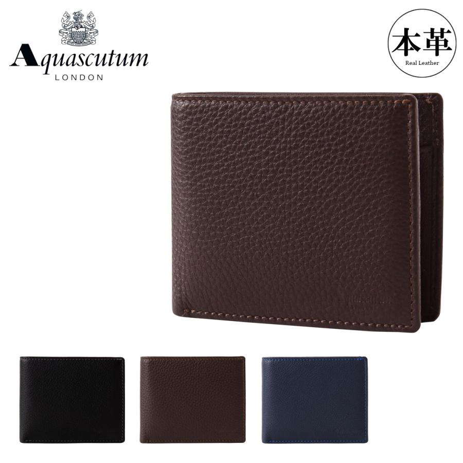 【レビュー投稿で+5％還元】アクアスキュータム 二つ折り財布 小銭入れ付 メンズ 本革 ブランド エプソン AQW-00321 Aquascutum｜牛革 レザー ビジネス カジュアル ギフト プレゼント 開運 一粒万倍日 クリスマス_mp Aquascutum（アクアスキュータム） 二つ折り財布 小銭入れ付 メンズ 本