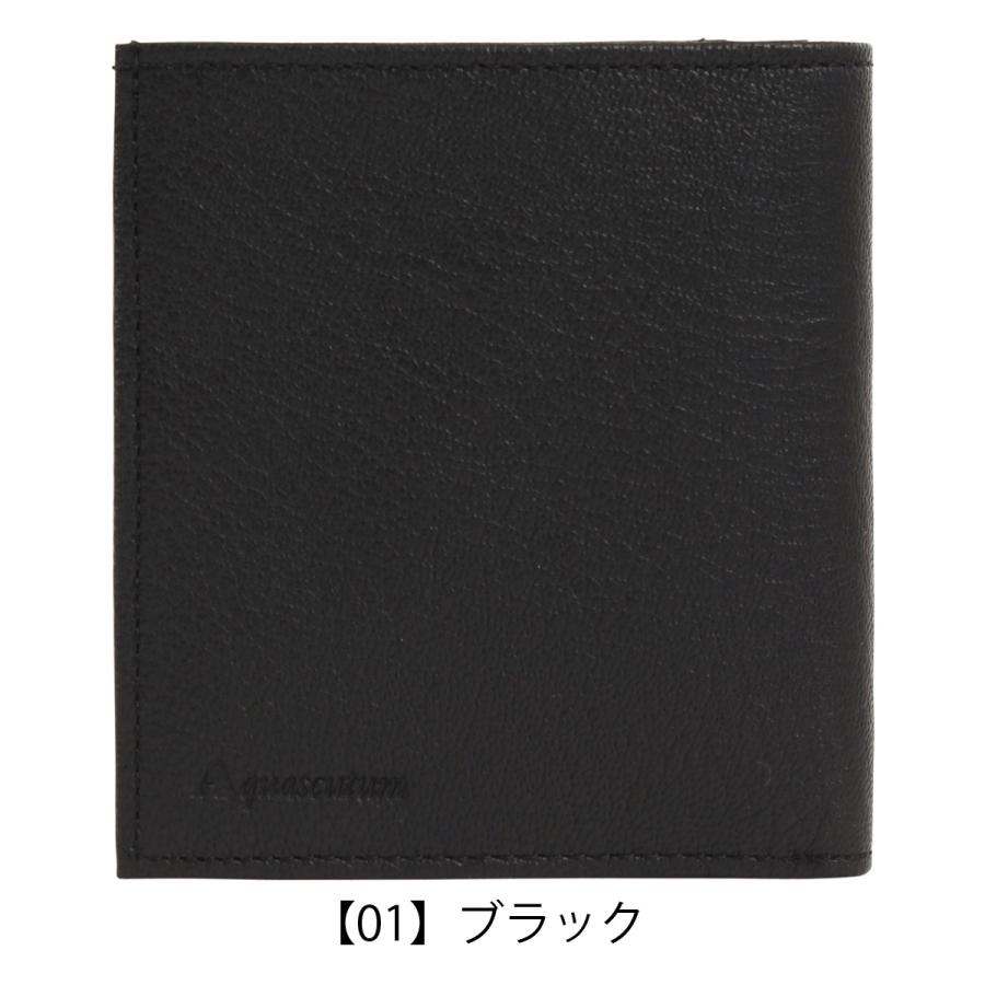 アクアスキュータム 二つ折り財布 薄マチ メンズ バーネット 2180123 Aquascutum ミニ財布 コンパクト 本革 レザー 山羊革 ブランド ギフト プレゼント｜sacsbar｜11