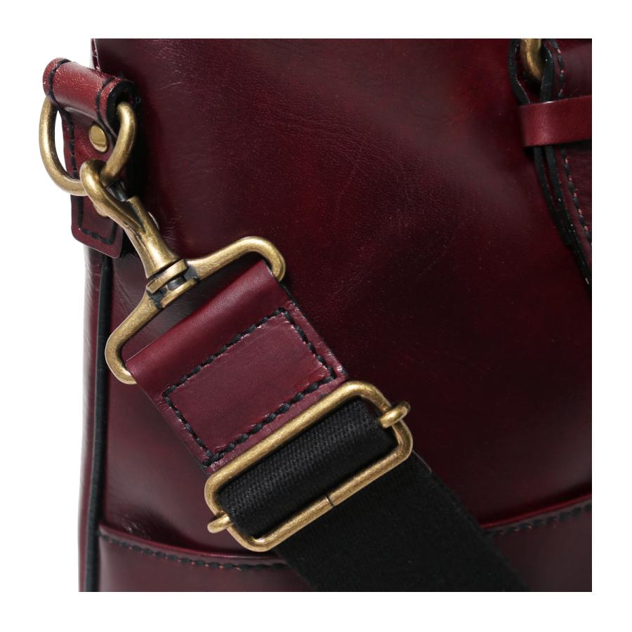 【美品】la galleria 2way 牛革 ビジネスバッグ　赤 A4 通勤 二つ折り財布メンズ 革 ブランド 本革 小銭入れ la GALLERIA ラ