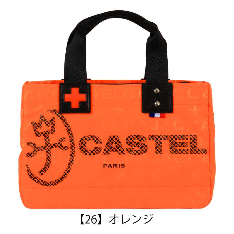 カステルバジャックオレンジ レザー トートバッグ ロゴ入り カステルバジャックオレンジ レザー トートバッグ ロゴ入り