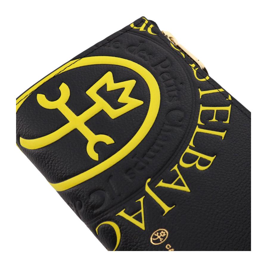 カステルバジャック　イエロー ブラック ロゴ 二つ折り財布 CASTELBAJAC（カステルバジャック） 二つ折り財布 本革 メンズ