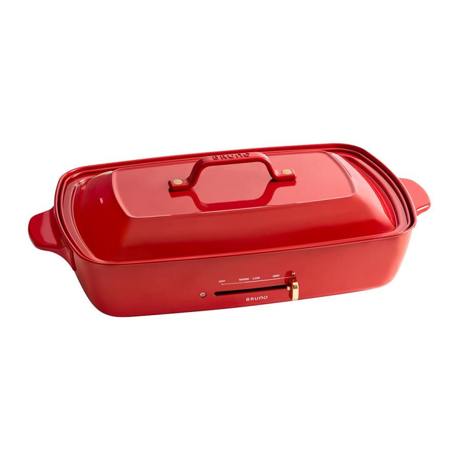 【新品未使用】BRUNO　ホットブレート　グランデサイズ 　赤（BOE026） BRUNO（ブルーノ） ホットプレート 大型 グランデ BOE026 BRUNO 2枚