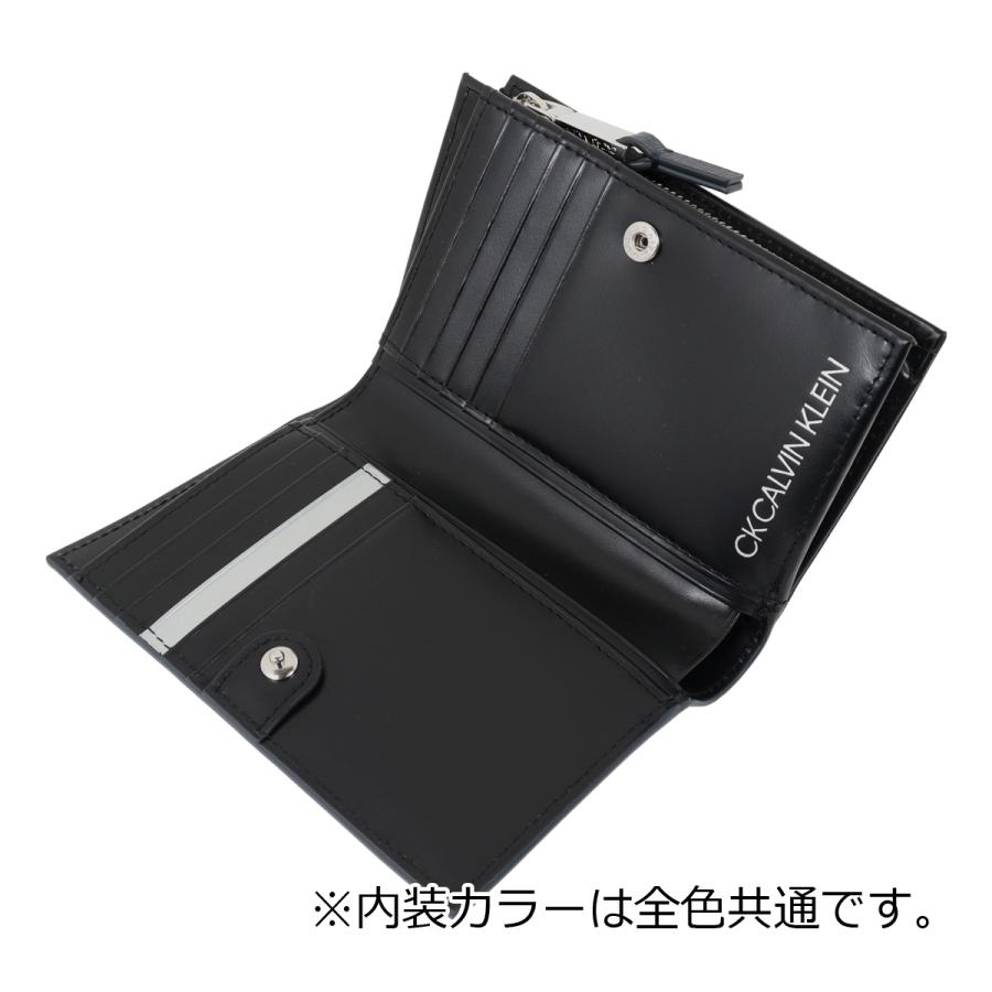 シーケー カルバンクライン 二つ折り財布 本革 ミドル財布 ミロ メンズ 818604 CK CALVINKLEIN Milo セミ長財布 型押し レザー 牛革｜sacsbar｜08