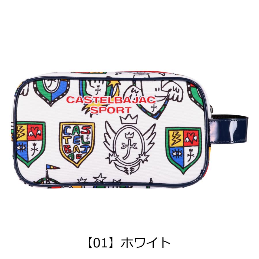 CASTELBAJAC ホワイトポーチ CASTELBAJAC（カステルバジャック） ゴルフ ポーチ ラウンドポーチ