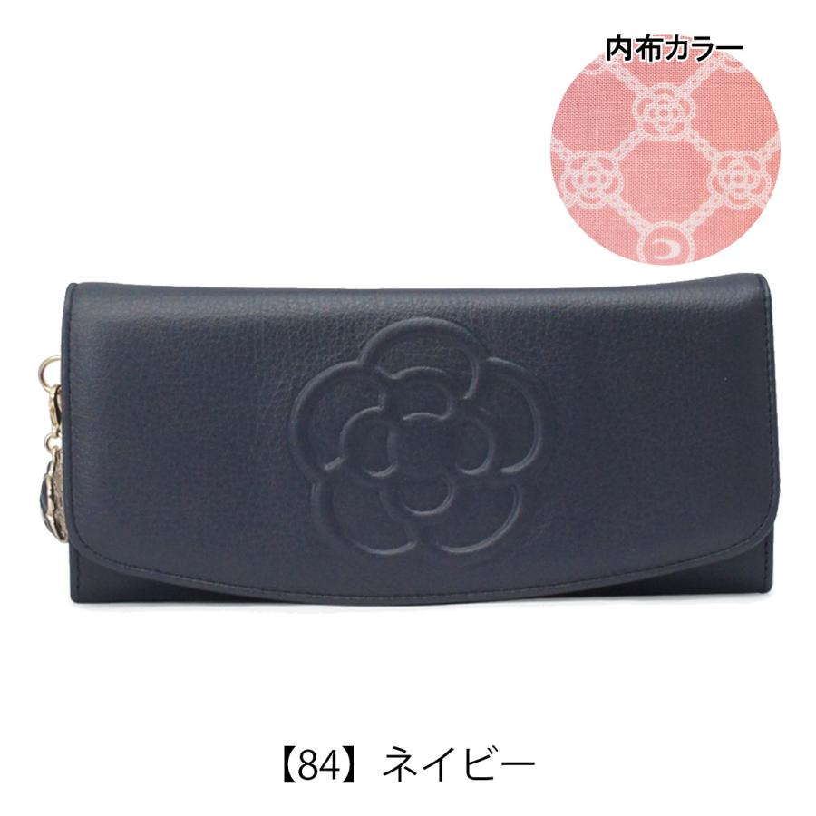 ・未使用　クレイサスCLATHASレザー長財布　ネイビー　紺　カメリア　チャーム CLATHAS（クレイサス） 長財布 185430 ワッフル レディース 財布