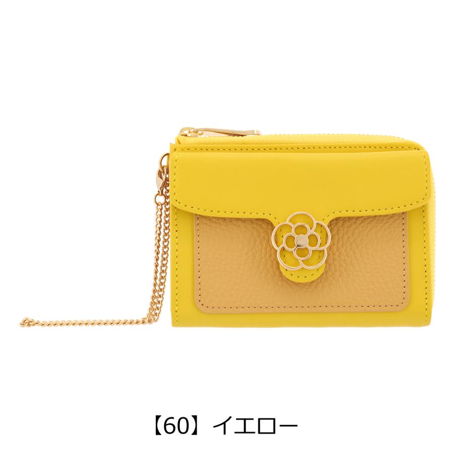 CLATHAS 財布付きショルダーバッグ　イエロー CLATHAS（クレイサス） キーケース 小銭入れ 本革 ボーイ レディース