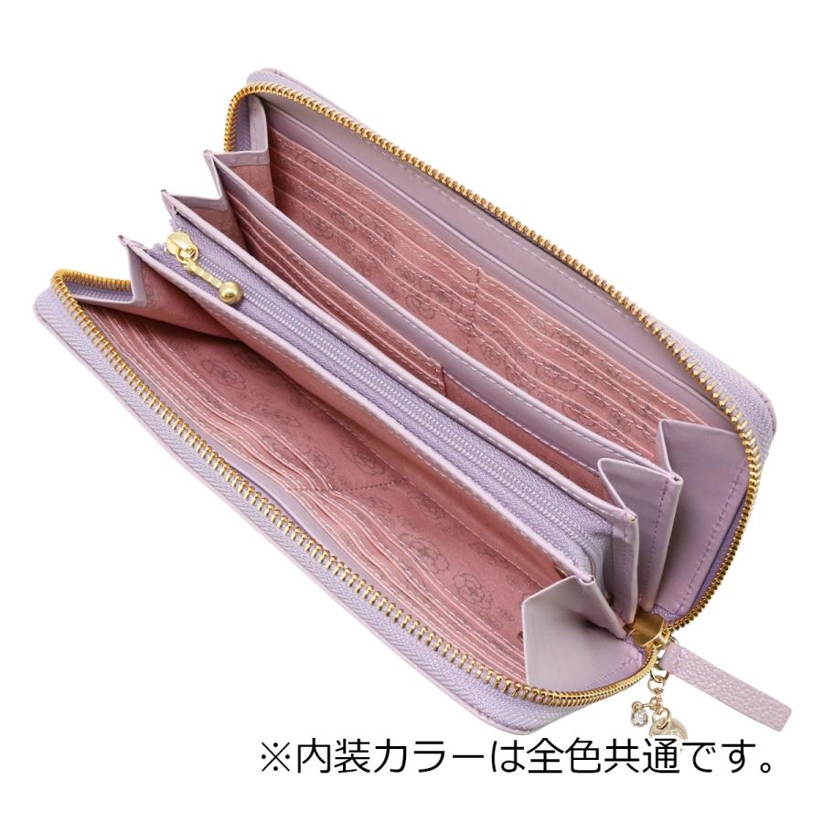 新品未使用 CLATHAS ラベンダー 長財布 花柄 美品 CLATHAS（クレイサス） 長財布 ラウンドファスナー 本革 モマン