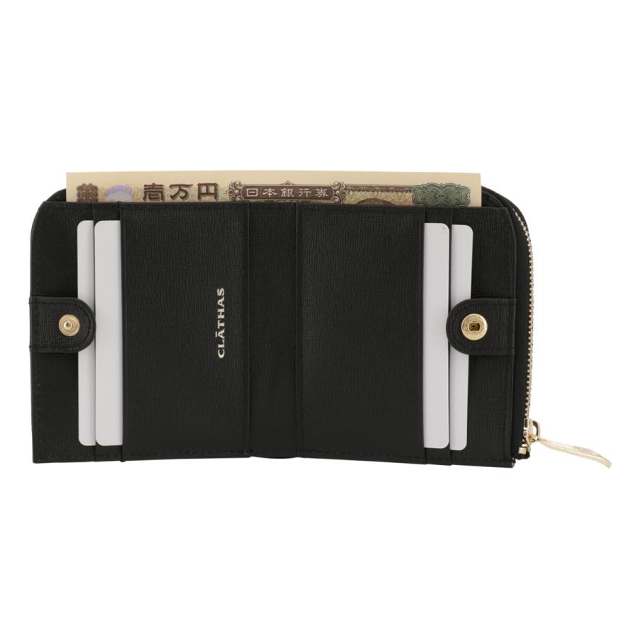 CLATHAS（クレイサス） 二つ折り財布 L字ファスナー 本革 レディース