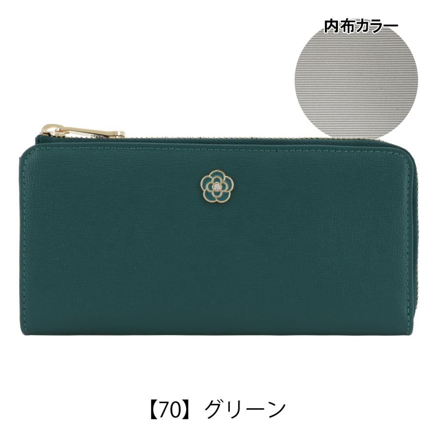 新品 CLATHAS クレイサス 本革 長財布 カメリアデザイン CLATHAS（クレイサス） 長財布 L字ファスナー 本革 レディース レミー