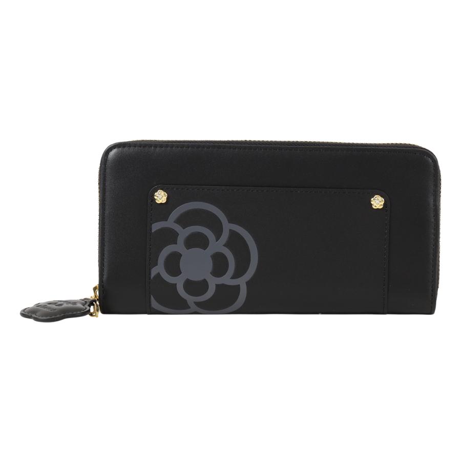 財布 レディース ブランド 黒 CLATHAS クレイサス 本革 レザー 長財布 CLATHAS クレイサス 財布 長財布 フラップ 本革 ワッフル レザー