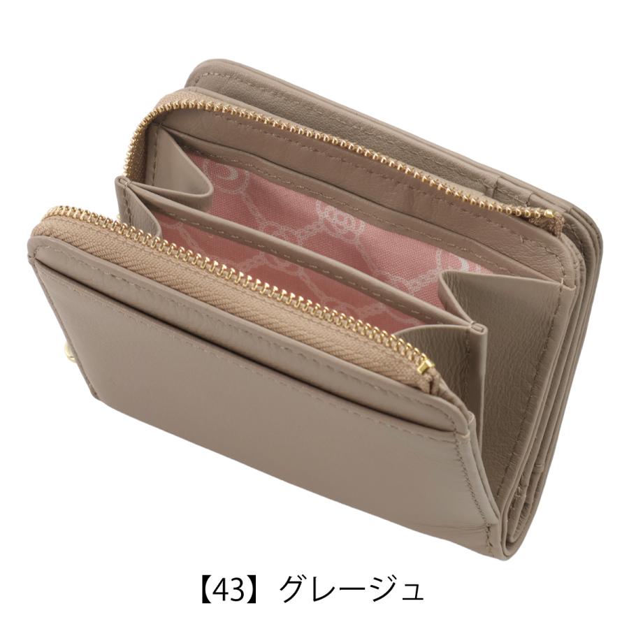 CLATHAS（クレイサス） 二つ折り財布 L字ファスナー 本革 ワッフル