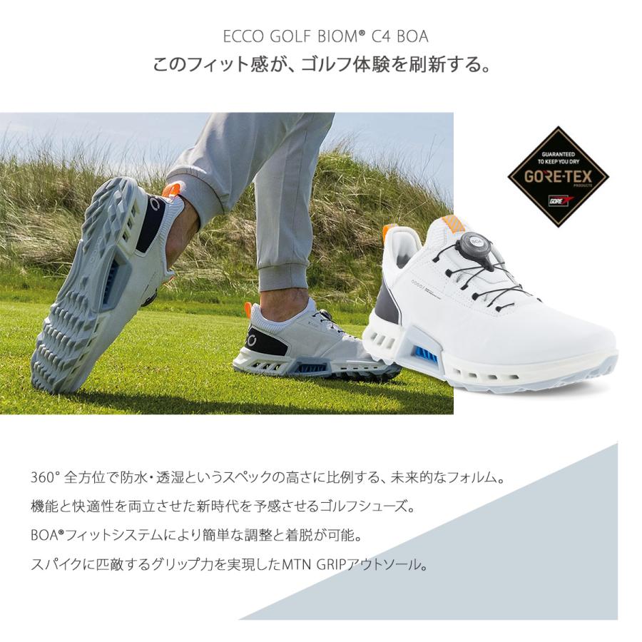 【試着のみ】ecco　ゴルフシューズ　バイオム　スパイクレス　24cm　ホワイト ECCO MENS GOLF BIOM® TOUR LACE メンズ レザーウォータープルーフ