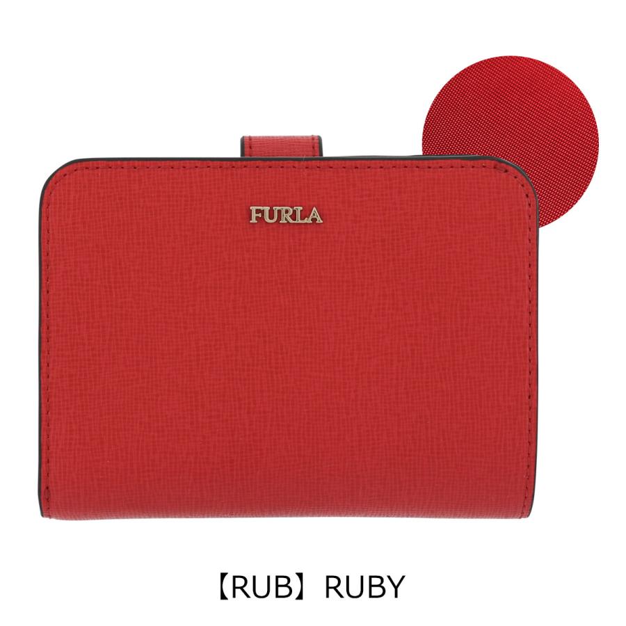 FURLAフルラ バビロン 赤サフィアーノレザー コンパクト折財布 フルラ
