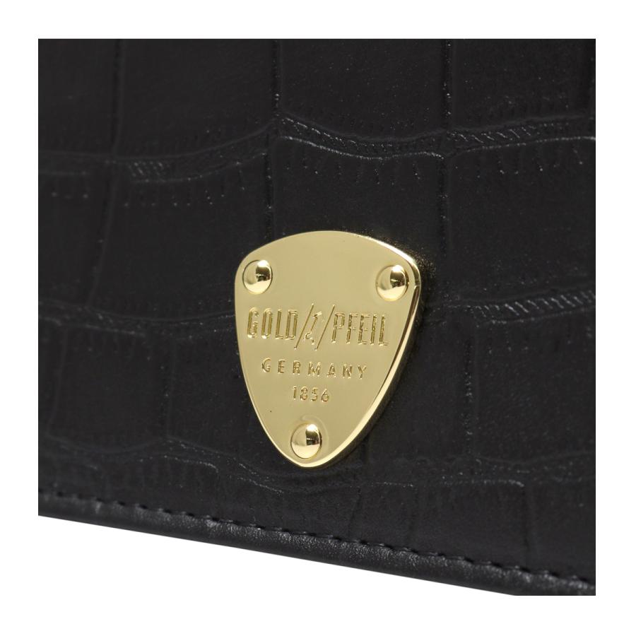 GOLD PFEIL（ゴールドファイル） 長財布 かぶせ 本革 クロコ型押し