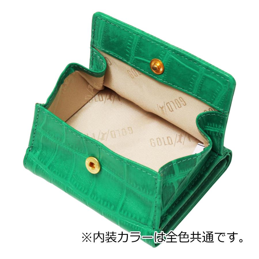 GOLD PFEIL（ゴールドファイル） 財布 三つ折り 本革 クロコ型押し