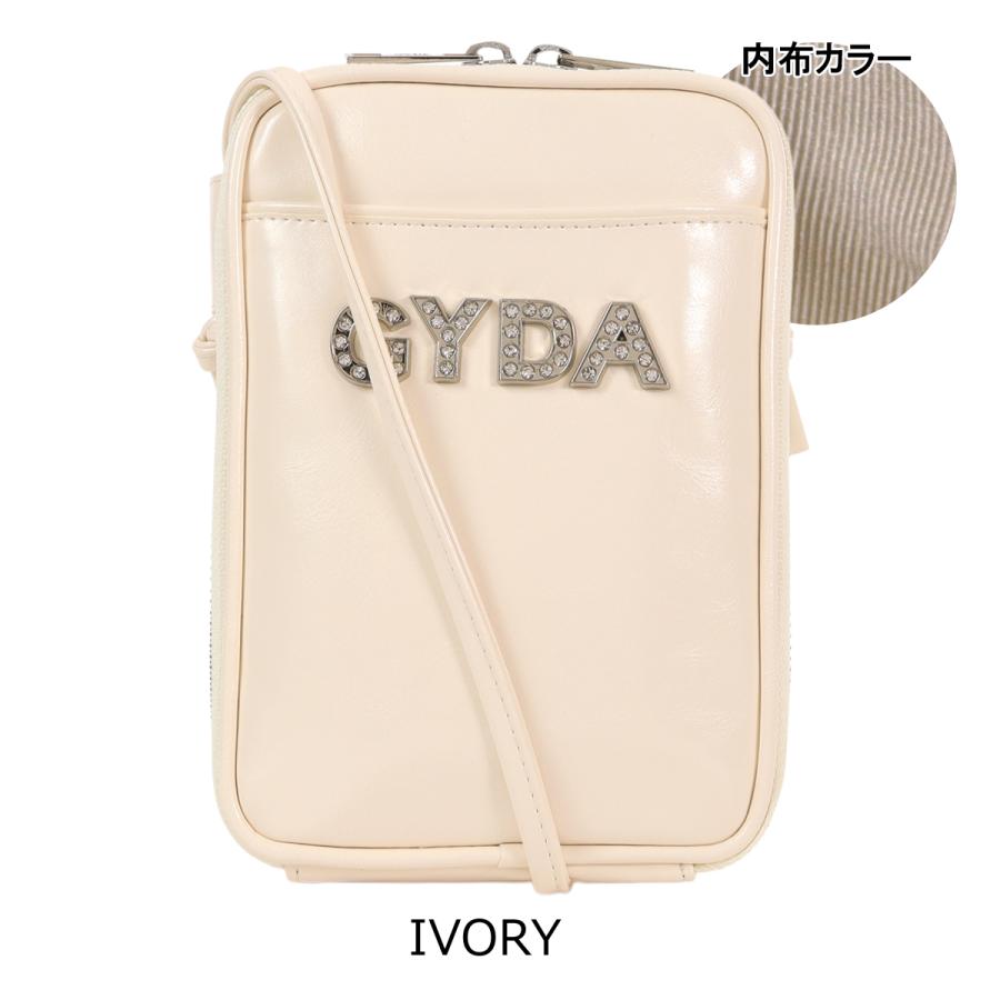 GYDA スマホショルダー ミニショルダー レディース ラインストーンロゴ