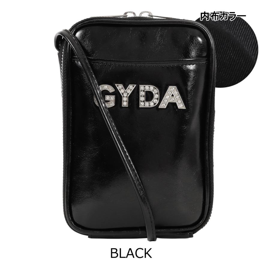 GYDA スマホショルダー ミニショルダー レディース ラインストーンロゴ