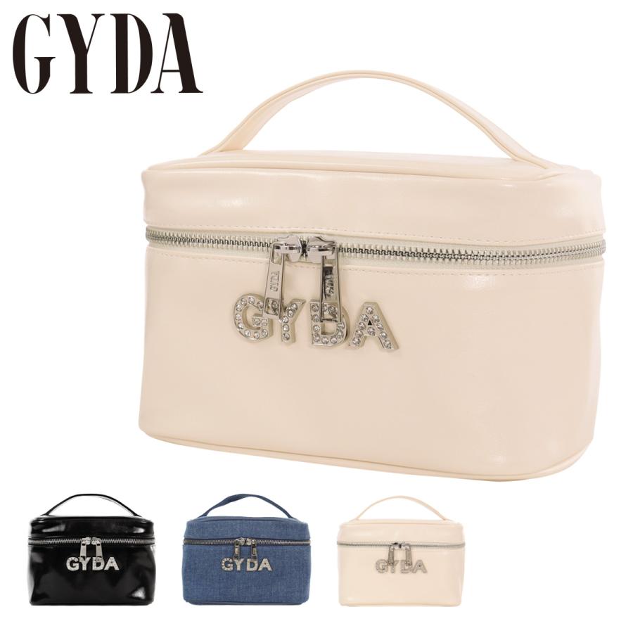 GYDA バニティポーチ 化粧ポーチ レディース ラインストーンロゴ GY