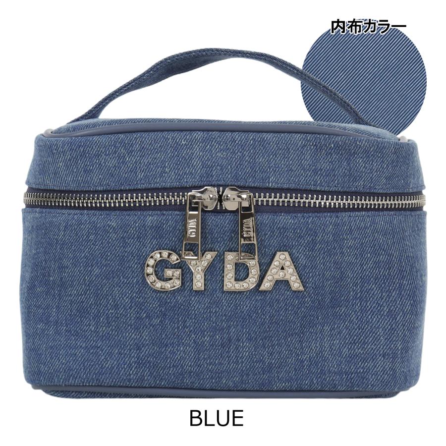 GYDA バニティポーチ 化粧ポーチ レディース ラインストーンロゴ GY