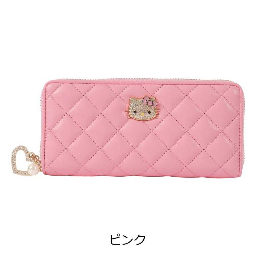 Hello Kitty キルティング財布 ハローキティ 長財布 ラウンドファスナー キルティング レディース KT
