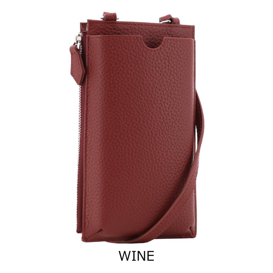 ラ・クローゼット スマホポーチ スマホショルダー 本革 レディース