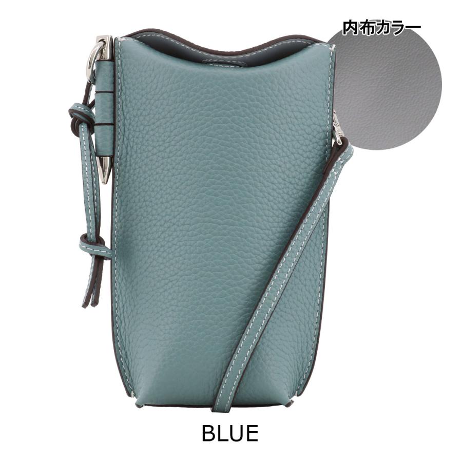 ラ・クローゼット スマホショルダー スマホポーチ 本革 レディース