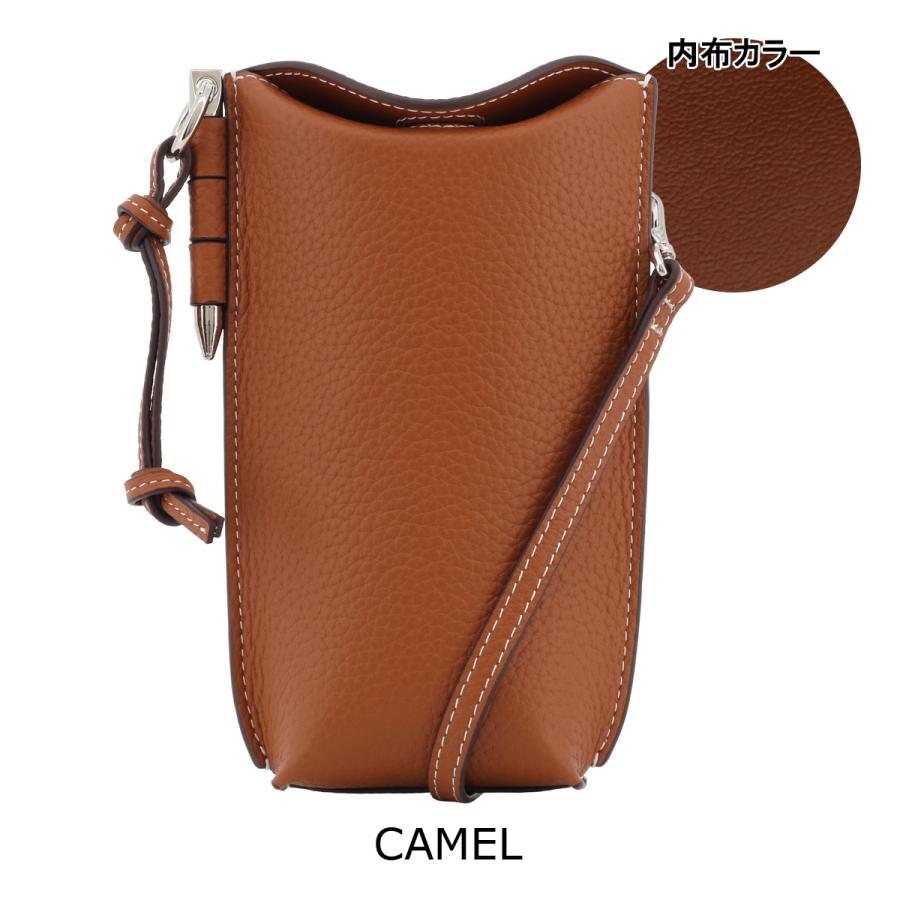 ラ・クローゼット スマホショルダー スマホポーチ 本革 レディース