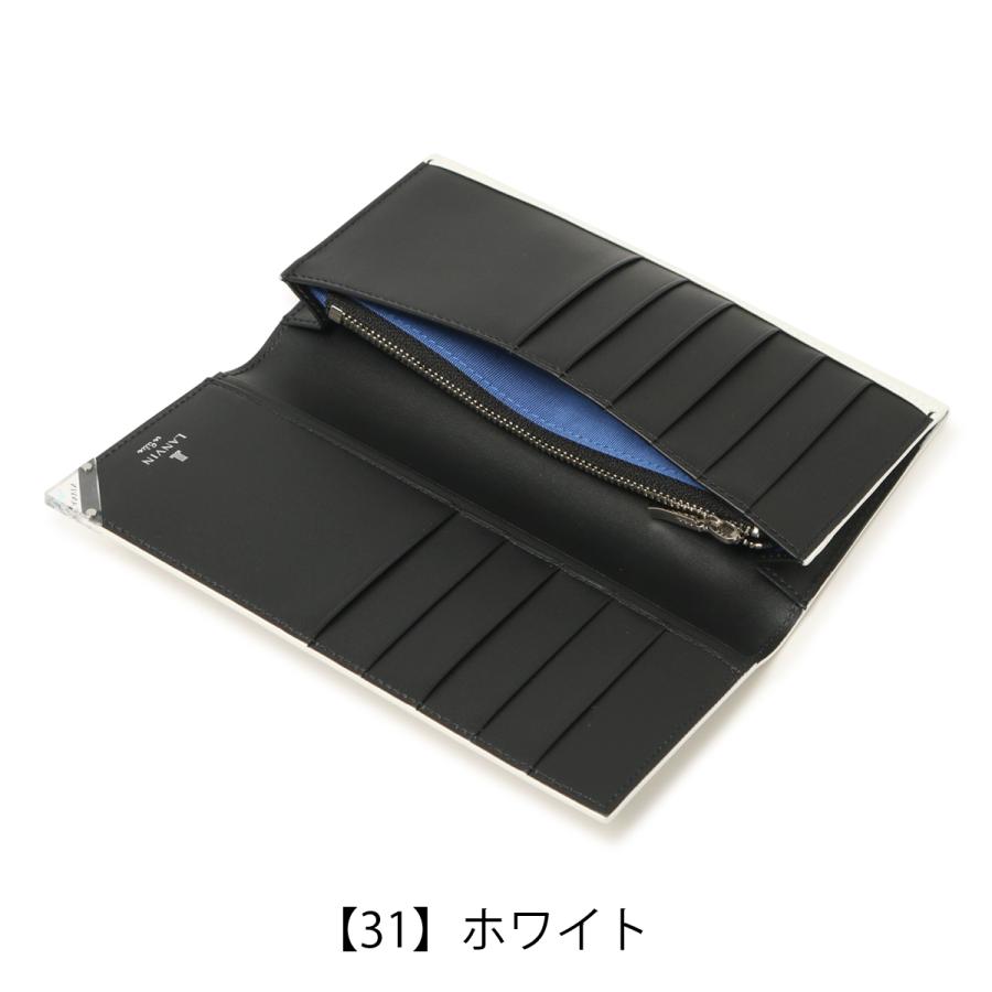 LANVIN en Bleu ランバンオンブルー 長財布 本革 かぶせ 薄型 薄い