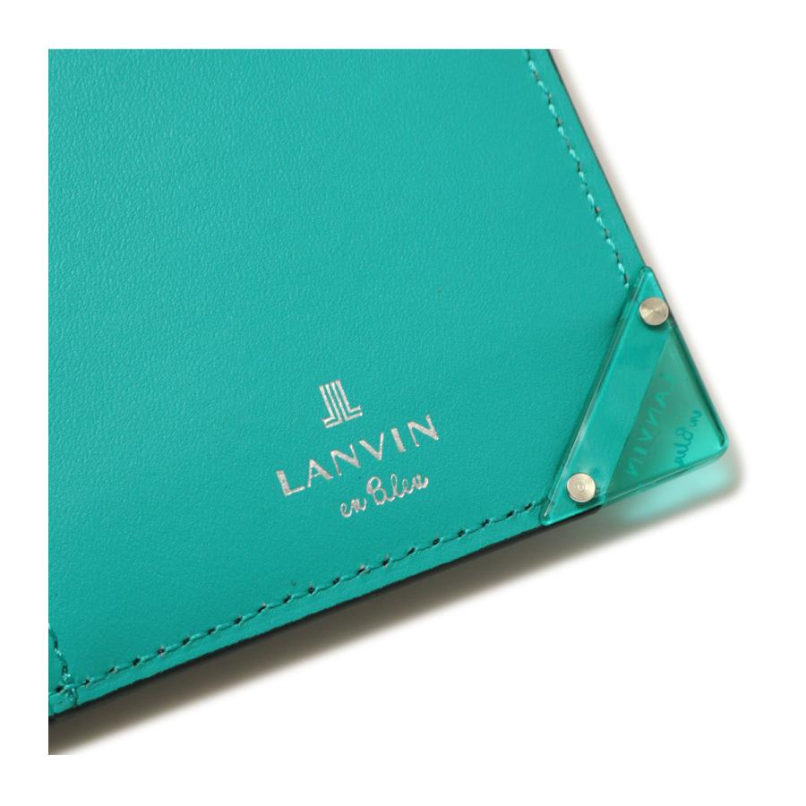 LANVIN en Bleu ランバンオンブルー 長財布 本革 かぶせ 薄型 薄い