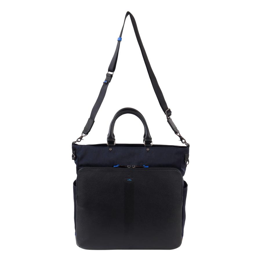 極美品✨️ランバンオンブルー　ビジネスバッグ　レザー　ナイロン ブラック　2way LANVIN en Bleu ランバンオンブルー トートバッグ A4 ショルダーバッグ