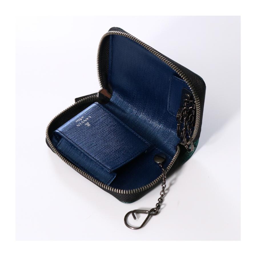 ランバンオンブルー 牛革 キーケース 小銭入れ付き 4連仕様 レッド LANVIN en Bleu ランバンオンブルー キーケース ラウンドファスナー 4
