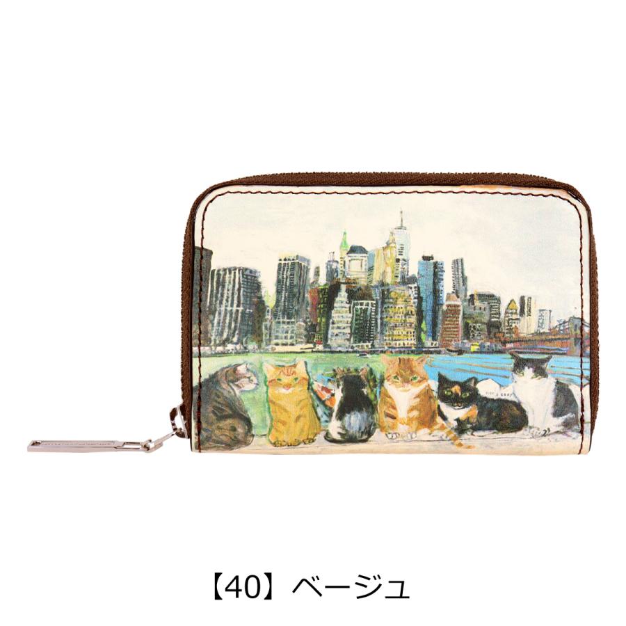 Manhattaner's（マンハッタナーズ） 財布 小さめ コンパクト 本革 猫